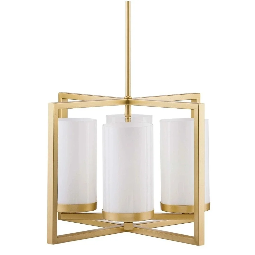 Verona 4 Light Contemporary Pendant - Satin Brass by Linea Lighting